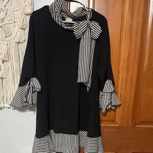 Zadie B’s Black and White Striped Women's Blouse